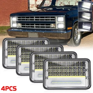 4PCS 4x6" LED Headlights DOT Hi/Lo Beam DRL Fit Chevy C10 Pickup truck 1980-1986 - Picture 1 of 10
