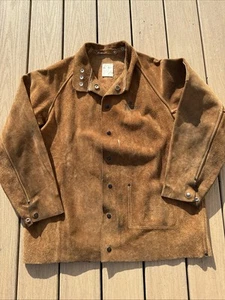 Weldmark L Cowhide Leather Suede FR Welding Jacket Bourbon Brown - Large - Picture 1 of 10