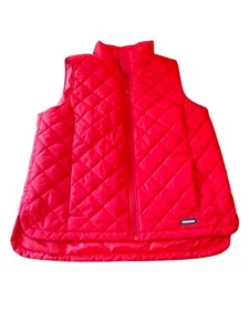 Lands End Womens Red Quilted Vest L 14-16 Lightweight Insulated Outerwear - Picture 1 of 5