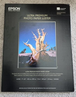 Epson Ultra Premium Photo Paper Luster | 17 x 22" - 25 Sheets - Image 1 of 2