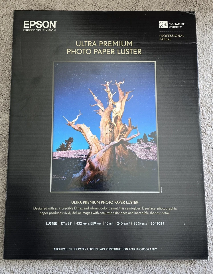 Epson Ultra Premium Photo Paper Luster | 17 x 22" - 25 Sheets - Image 1 of 2