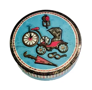 VTG 1950s 3" Round Tin Container Victorian Design Baret Ware Made In England - Picture 1 of 6