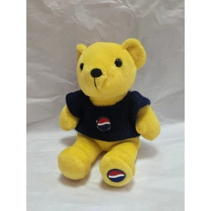 Vintage Pepsi Cola Bear #3 Dart Flipcards Plush Toy Yellow Blue Collectible - Picture 1 of 4