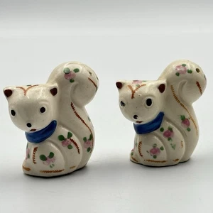 Coctelera vintage de sal y pimienta con cuello rosa rosa azul floral ardilla de Japón - Imagen 1 de 8