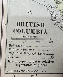 1912 Color Country Map of the British Columbia - Picture 1 of 2