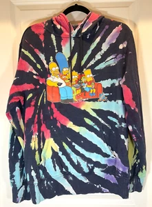 The Simpsons Sweater Hoodie Tie Dye Baggy Size Medium - Faded Vintage Look - Picture 1 of 4