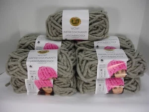 NEW LION BRAND YARNS WOW  LOT OF 9 JUMBO GREIGE 8.8oz 21yd EACH ACRYLIC / WOOL - Picture 1 of 16