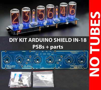 DIY KIT IN-18 Shield for Arduino Nixie Clock with Sockets NO TUBES ARDUINO PSU - Image 1 of 4