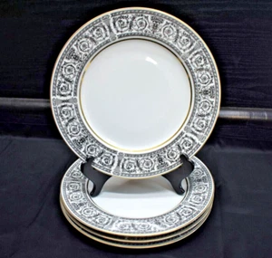 Set of 4 - Royal M - Mita - EMPIRE M145 - Black & White 10.5 Dinner Plates (590) - Picture 1 of 16