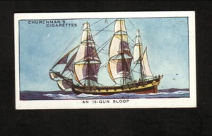Tarjeta de cigarrillo británica Churchman 18 Gun Sloop--1936 - Imagen 1 de 2