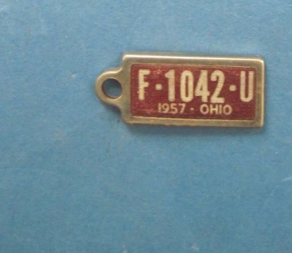 Vintage DAV 1957 Ohio Disabled Veterans Mini License Key Chain Free Shipping - Image 1 of 1