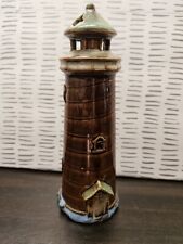Ceramic Lighthouse Glazed Figurine Votive Candle Holder 8” 0702C