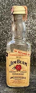 Vintage 1984 Jim Beam Whiskey ungeöffnet (aber leer) Miniaturflasche/Versiegelt intakt - Bild 1 von 8