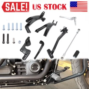 Black Forward Controls Foot Kit For Harley Softail 18-21 Street Bob 114 FXBBS US - Picture 1 of 12