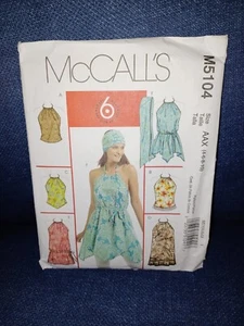 Uncut McCall's M5104 Bohemian BohoTunic Shirt Sash Bandana Scarf Sz 4 6 8 10 New - Picture 1 of 4