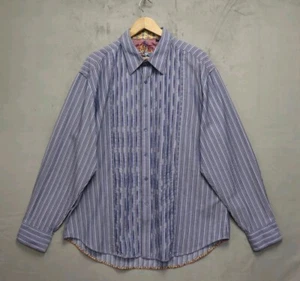 Robert Graham Men's Shirt XXL Long Sleeve Regular Fit Striped Pattern Blue - Picture 1 of 14