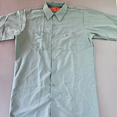 Red Kap Men's Short Sleeve Wrinkle-Resistant Cotton Work Shirt Large Green  Foto 1 de 4