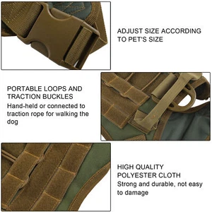 Outdoor Harness Working Dog Vest Pet Accessories Detachable Polyester Cloth NY9 - Picture 1 of 19