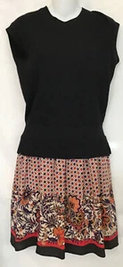 Louis Vuitton Dress Black Drop Waist Print Silk Skirt Sleeveless Knit Top Size S - Picture 1 of 12