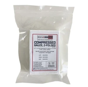 20 ct - Rescue Vakuumversiegelt Komprimiert Steril Medizinisch Z-Falt Gaze 4,5"x 4yds - Bild 1 von 4