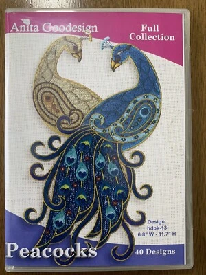 Patrones de bordado diseños de costura pavos reales pájaros 40 Anita Goodesign costura Foto 1 de 3