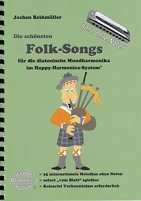 Mundharmonika-Spielheft OHNE NOTEN - Die schönsten Folk-Songs - Bild 1 von 4