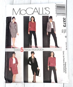 McCall's 3373 Patrón de Costura 5 Piezas Armario Chaqueta Pantalones Top Falda 12-16 Sin Cortar - Imagen 1 de 2
