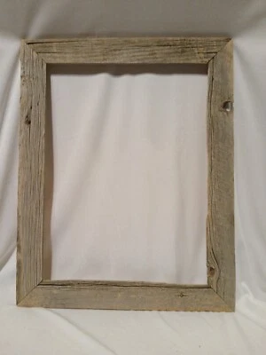 Marco de fotos grande gris rústico de madera de granero 1 marco de fotos de madera de granero desgastado Foto 1 de 4