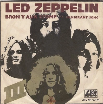 LED ZEPPELIN BRON Y AUR STOMP / IMMIGRANT SONG RARE 1970 RECORD ITALY 7" PS  - Image 1 of 4