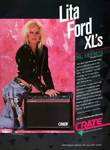 Amplificador Crate XL 1989 serie Lita Ford anuncio original impreso en color - Imagen 1 de 1