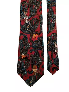 Paisley Looney Tunes Tie Bugs Bunny Daffy Duck Tasmanian Devil Taz 1993 - Picture 1 of 4