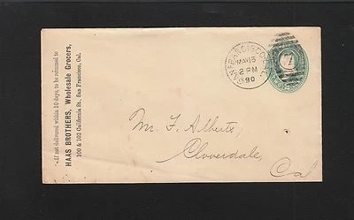 Haas Brothers Grocers San Francisco 1890 PSE Cover Octagon Cloverdale 5r - Image 1 of 2