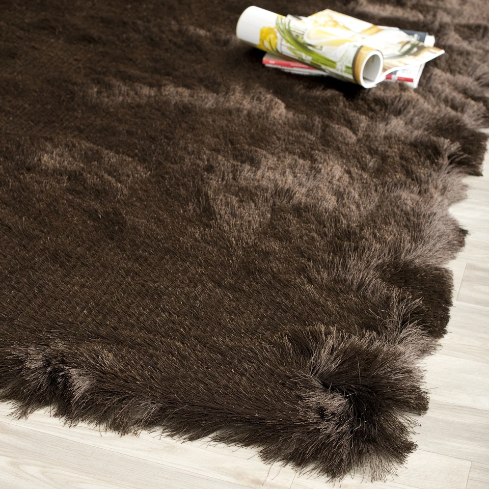 Safavieh Hand-Tufted Silken CHOCOLATE Shag Area Rugs - SG511-2727 - Image 1 of 1