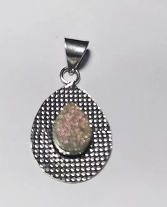 Titanium Druzy Gemstone Handmade Fashion Jewelry Pendent Cts 22 S 1.5 Inch"A4591 - Picture 1 of 5