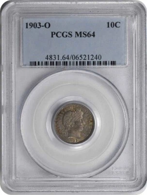 1903-O Barber Silver Dime MS64 PCGS - Image 1 of 4
