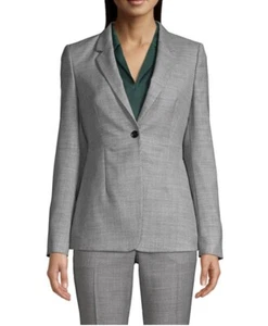 Hugo Boss Blazer Jacket Womens 10 Jalaia Wool Gray - Picture 1 of 12