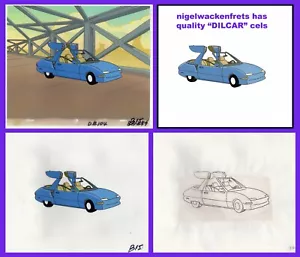 Original DILBERT Animation Cel: DIL-CAR mit glänzendem BG +Dwg - Bild 1 von 4