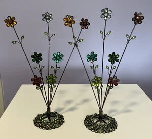2 soportes para cuadros alambre flores pedrería hechos en la India tiene capacidad para 7 fotos cada uno 11,5" - Imagen 1 de 24