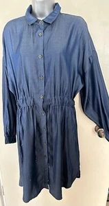 Anel Blue Chambray Cotton Shirt Dress Size Small - Picture 1 of 12