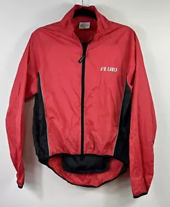 Fluid Cycling unisex rain jacket full zip red long sleeved pockets logo Size M - Bild 1 von 13