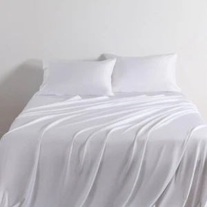 Luxe Bedding Bamboo Cotton 400TC Sheet Set White - Picture 1 of 5