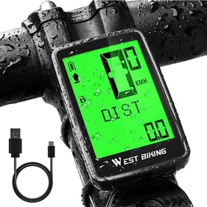 Fahrradcomputer, Kabellos, USB aufladbar – , LCD, 5 Sprachen - Bild 1 von 12