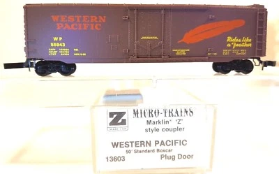 Z MTL 13603 50ft Std Box Car Plug Door Western Pacific WP #55943 NIB - Image 1 of 3