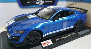 MAISTO 1:18 Scale - 2015 Diecast Model Car - Ford Mustang Shelby GT500 - Blue - Picture 1 of 10