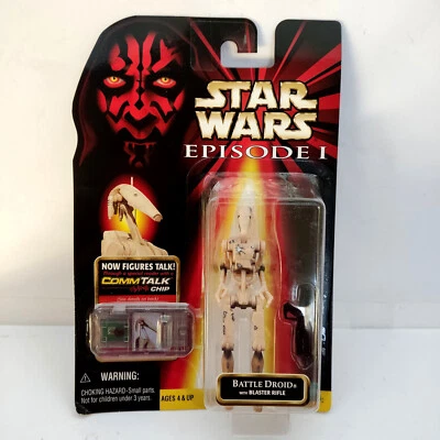 FIGURINE STAR WARS épisode 1 battle droid with blaster rifle 1999 talk Hasbro - Photo 1/2