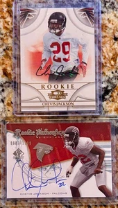 L-O-T OF 2 Chevis Jackson Auto Autograph Rookie Atlanta Falcons RC Signed Relics - Picture 1 of 2