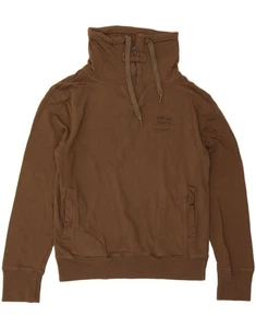 FIRETRAP Hombres Cremallera Cuello Sudadera Jersey Grande Marrón Algodón AE01 - Imagen 1 de 3