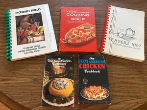 POSTEN VON 5 VINTAGE KOCHBÜCHERN 1 HARDCOVER (CAMPBELLS) 4 TASCHENBÜCHER (COMMUNITY & ANDERE) - Bild 1 von 21