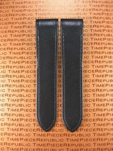 23mm Deployment Strap Black CALF Leather Watch Band for CARTIER SANTOS 100 XL C - Picture 1 of 6
