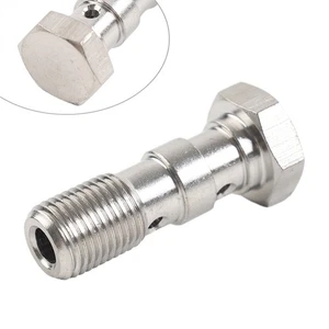 Vite doppia cava in acciaio inox 3/8x24 attacchi UNF AN3 adattatore freno argento - Foto 1 di 10
